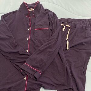 Navy with pink piping pajama set, size 10-12